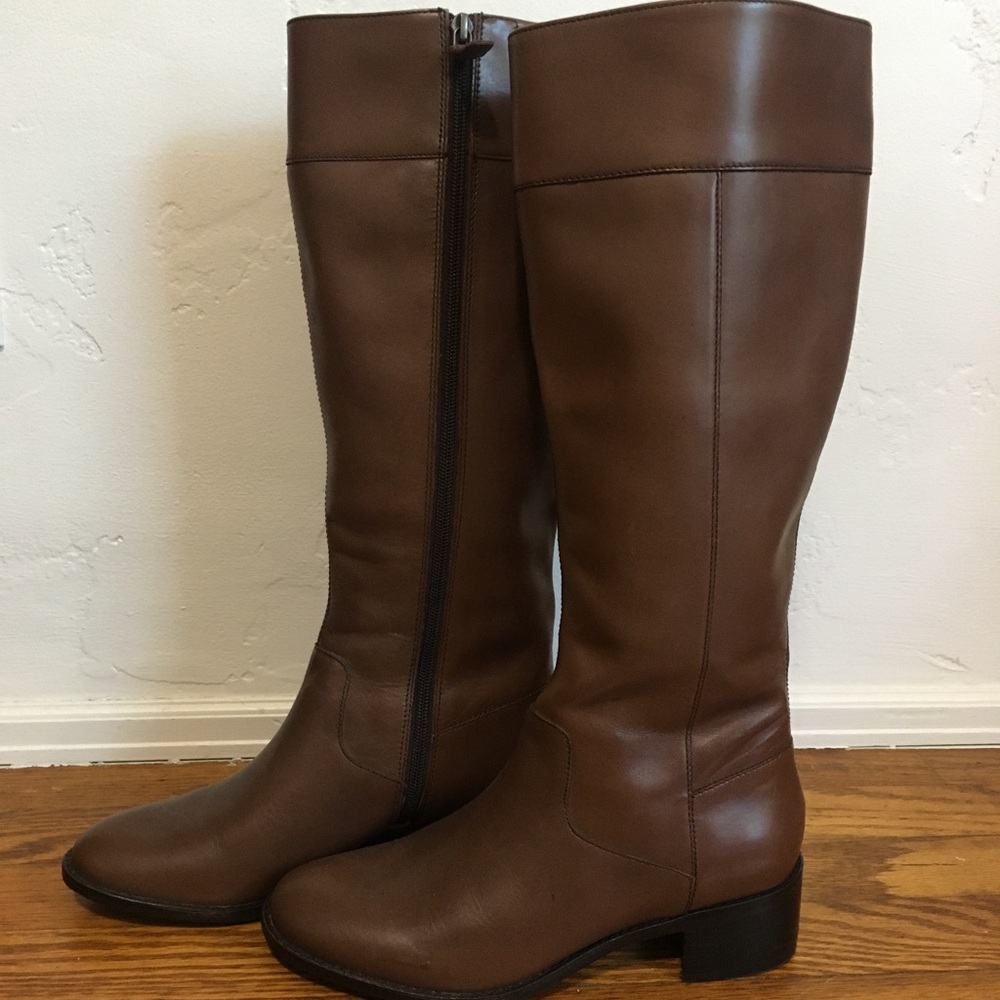 Knee high Cole Haan brown boots NWOT